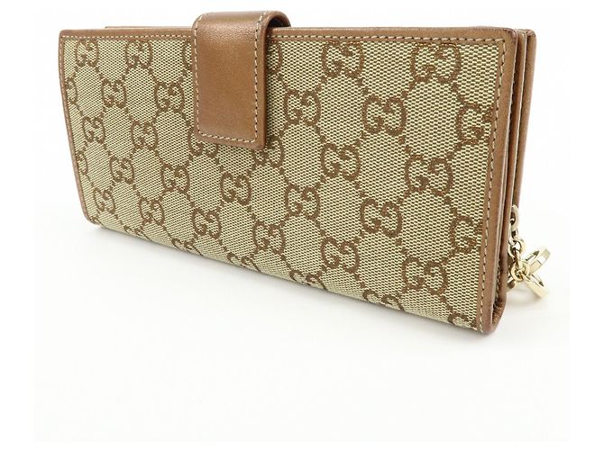 GUCCI Interlocking G GG Canvas Leder Long Wallet Light Brown - Ansicht 3