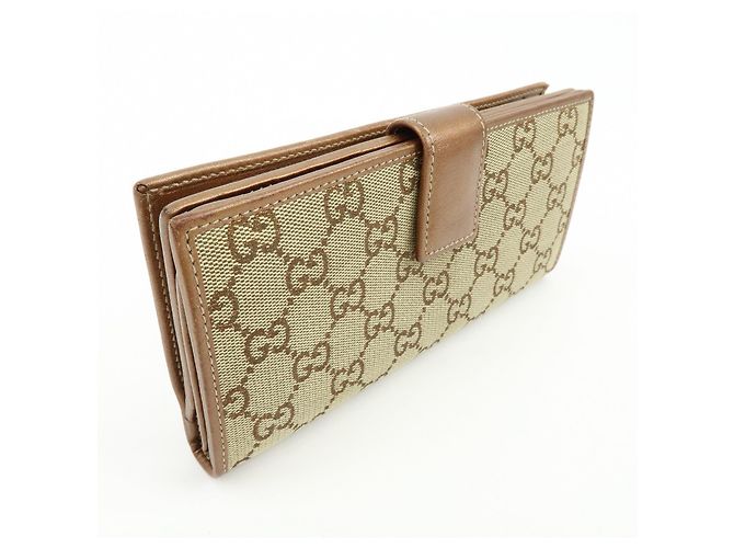 GUCCI Interlocking G GG Canvas Leder Long Wallet Light Brown - Ansicht 4