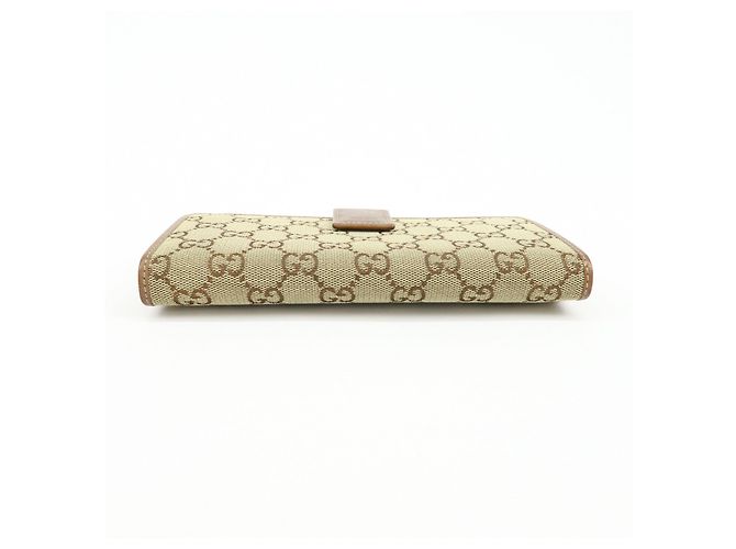 GUCCI Interlocking G GG Canvas Leder Long Wallet Light Brown - Ansicht 5