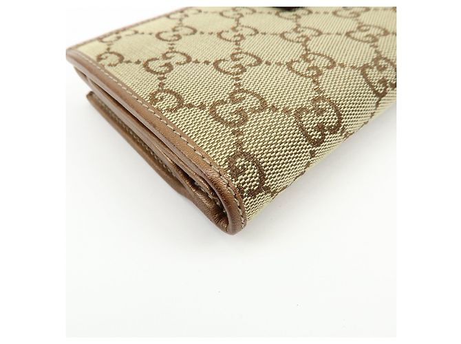 GUCCI Interlocking G GG Canvas Leder Long Wallet Light Brown - Ansicht 6
