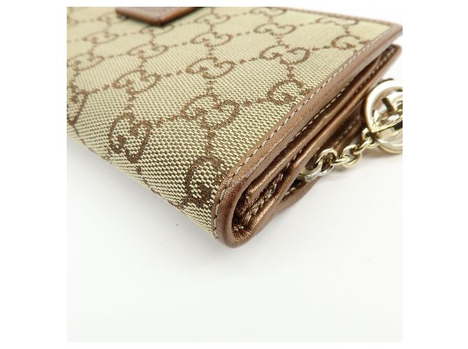 GUCCI Interlocking G GG Canvas Leder Long Wallet Light Brown - Ansicht 7