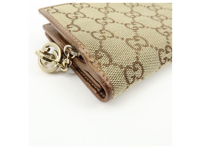 GUCCI Interlocking G GG Canvas Leder Long Wallet Light Brown - Ansicht 8