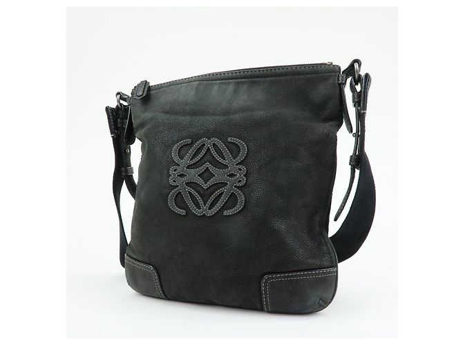 Borsa a tracolla LOEWE Anagram in pelle di vitello Nero - vista 3
