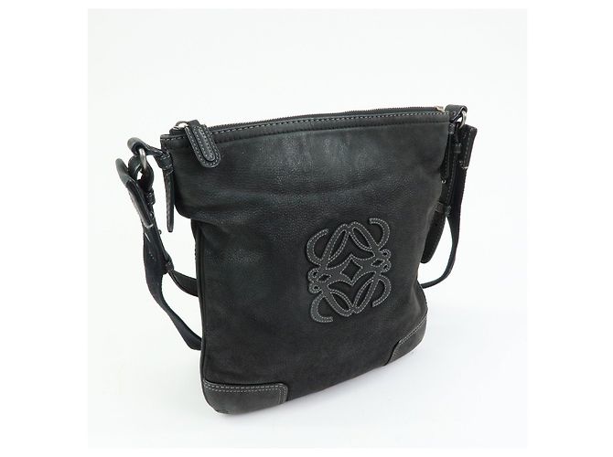 Borsa a tracolla LOEWE Anagram in pelle di vitello Nero - vista 4