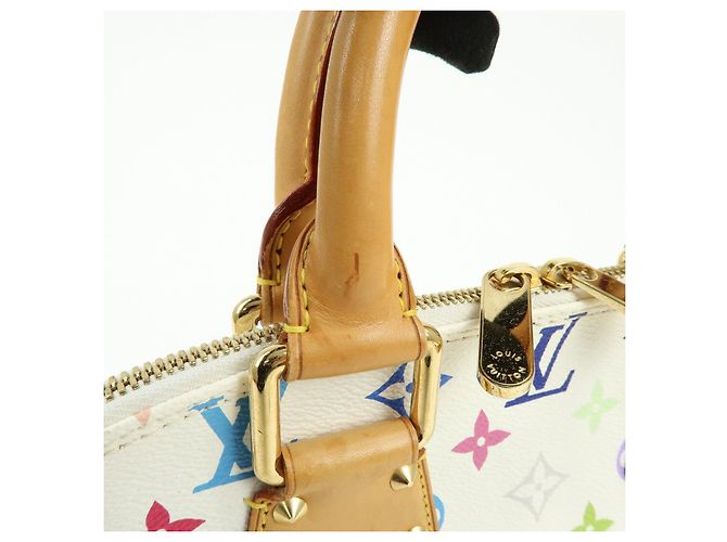 Borsa a mano Louis Vuitton Monogram Multicolor Alma PM Blanc M92647 - vista 10