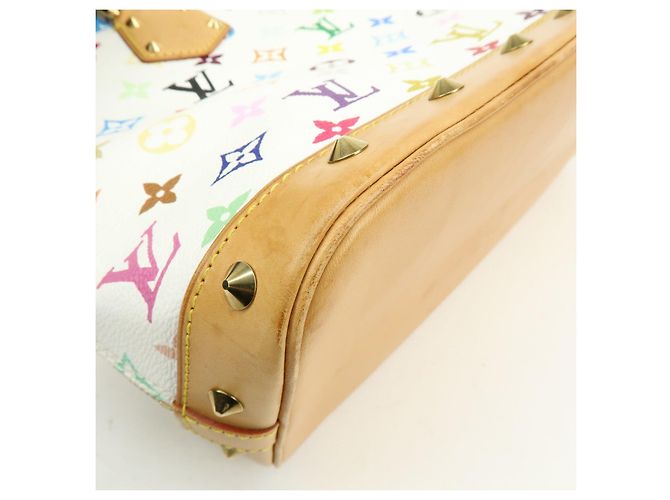 Borsa a mano Louis Vuitton Monogram Multicolor Alma PM Blanc M92647 - vista 13