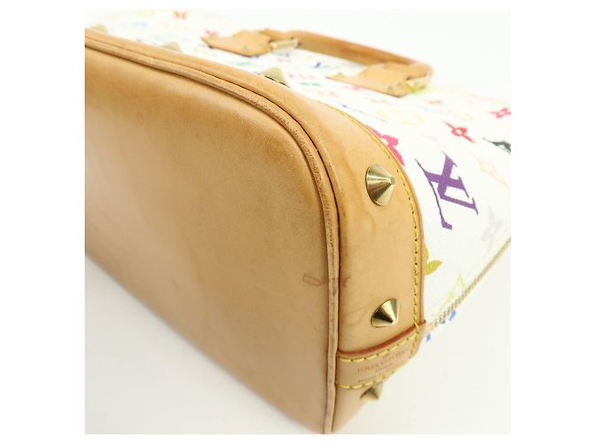 Borsa a mano Louis Vuitton Monogram Multicolor Alma PM Blanc M92647 - vista 14