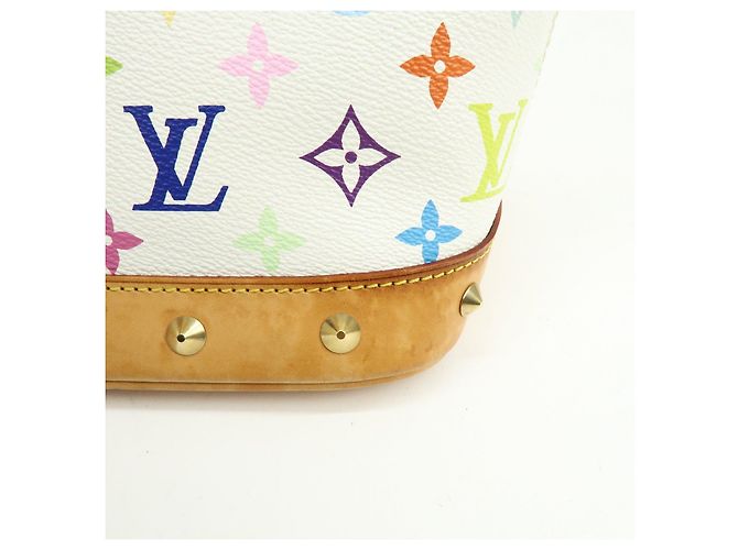 Borsa a mano Louis Vuitton Monogram Multicolor Alma PM Blanc M92647 - vista 15