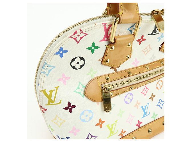 Borsa a mano Louis Vuitton Monogram Multicolor Alma PM Blanc M92647 - vista 16