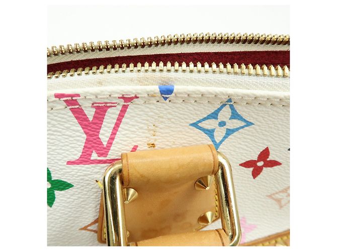 Borsa a mano Louis Vuitton Monogram Multicolor Alma PM Blanc M92647 - vista 18