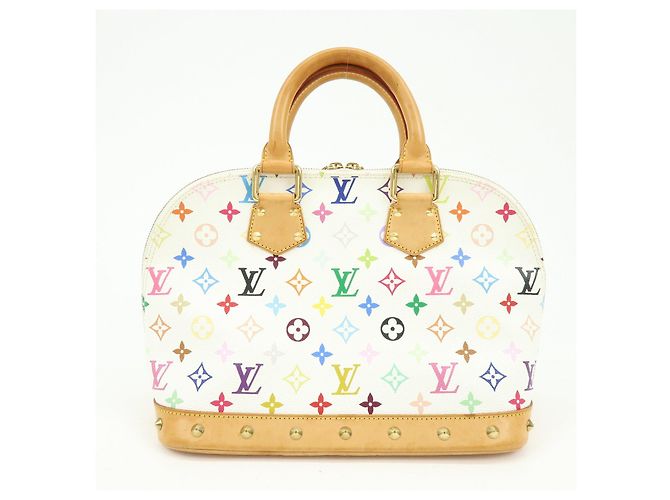 Borsa a mano Louis Vuitton Monogram Multicolor Alma PM Blanc M92647 - vista 2
