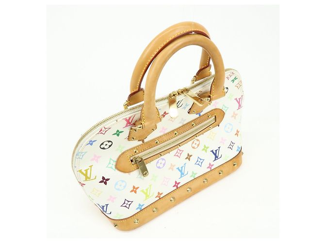 Borsa a mano Louis Vuitton Monogram Multicolor Alma PM Blanc M92647 - vista 4