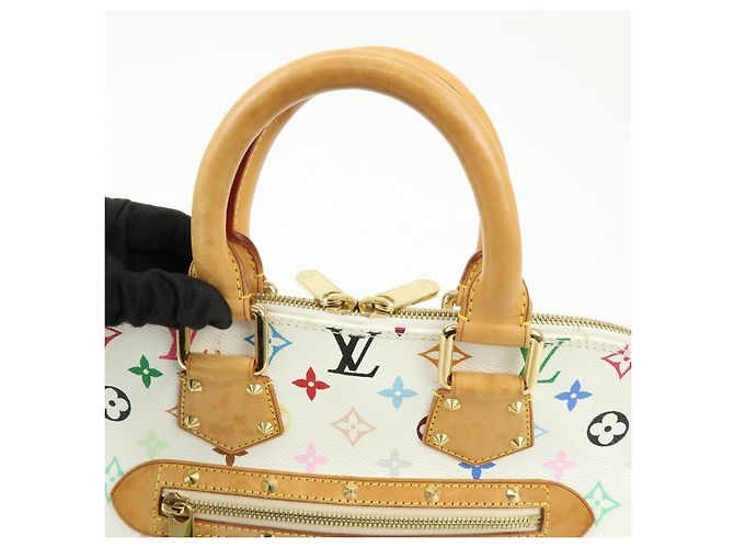 Borsa a mano Louis Vuitton Monogram Multicolor Alma PM Blanc M92647 - vista 7