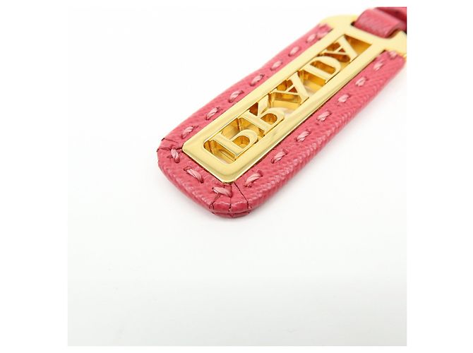 Charm per borsa e portachiavi in pelle e metallo con logo PRADA Pink Gold - vista 14