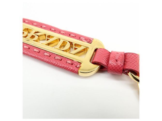 Charm per borsa e portachiavi in pelle e metallo con logo PRADA Pink Gold - vista 17