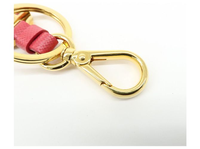 Charm per borsa e portachiavi in pelle e metallo con logo PRADA Pink Gold - vista 3