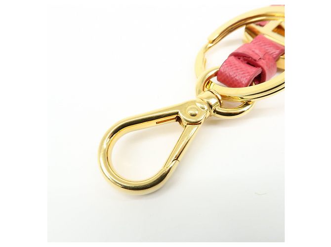 Charm per borsa e portachiavi in pelle e metallo con logo PRADA Pink Gold - vista 4