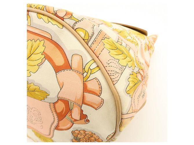 Borsa a spalla LOEWE Scarf Design in tela e pelle Beige Pink - vista 10