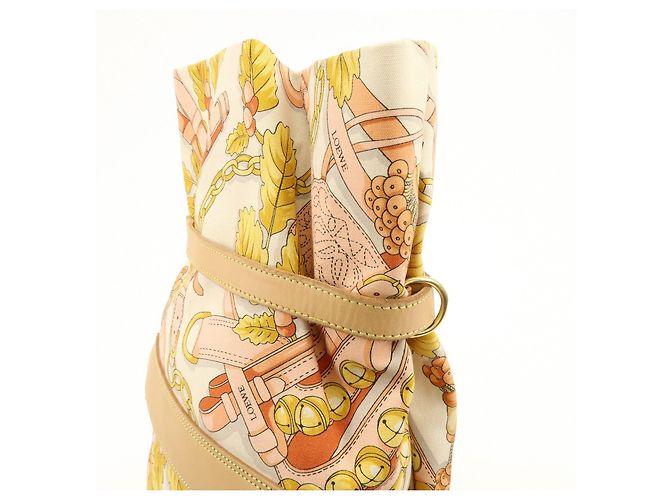 Borsa a spalla LOEWE Scarf Design in tela e pelle Beige Pink - vista 14