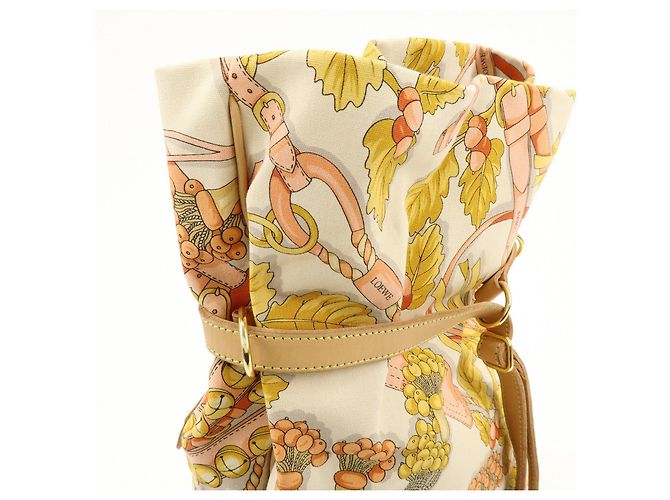 Borsa a spalla LOEWE Scarf Design in tela e pelle Beige Pink - vista 15