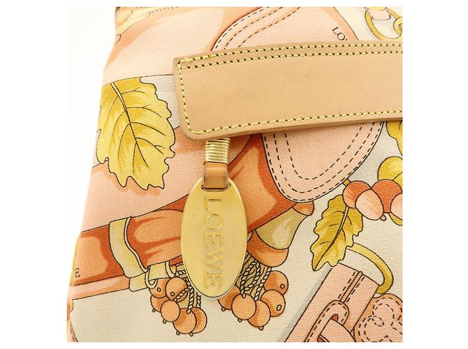 Borsa a spalla LOEWE Scarf Design in tela e pelle Beige Pink - vista 18