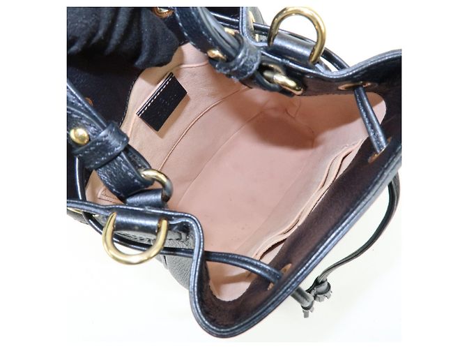 GUCCI Ophidia Sherry GG Marmont Borsa a Secchiello 2way Small Nero 610846 - vista 18