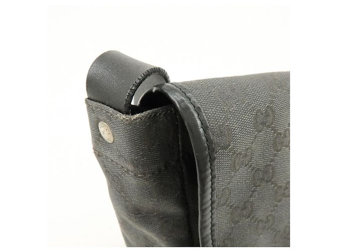 Borsa a tracolla GUCCI Crest GG Canvas Leather Grey Black 223680 - vista 11