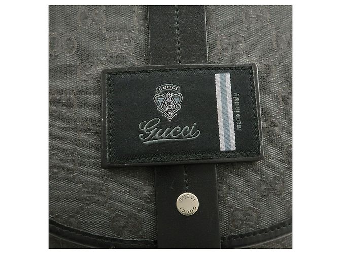 Borsa a tracolla GUCCI Crest GG Canvas Leather Grey Black 223680 - vista 16