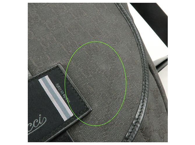 Borsa a tracolla GUCCI Crest GG Canvas Leather Grey Black 223680 - vista 17