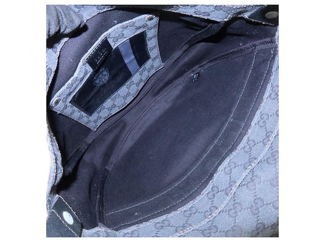 Borsa a tracolla GUCCI Crest GG Canvas Leather Grey Black 223680 - vista 20