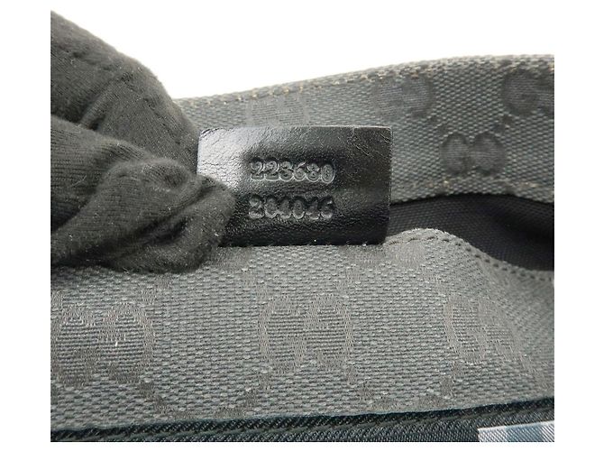 Borsa a tracolla GUCCI Crest GG Canvas Leather Grey Black 223680 - vista 24