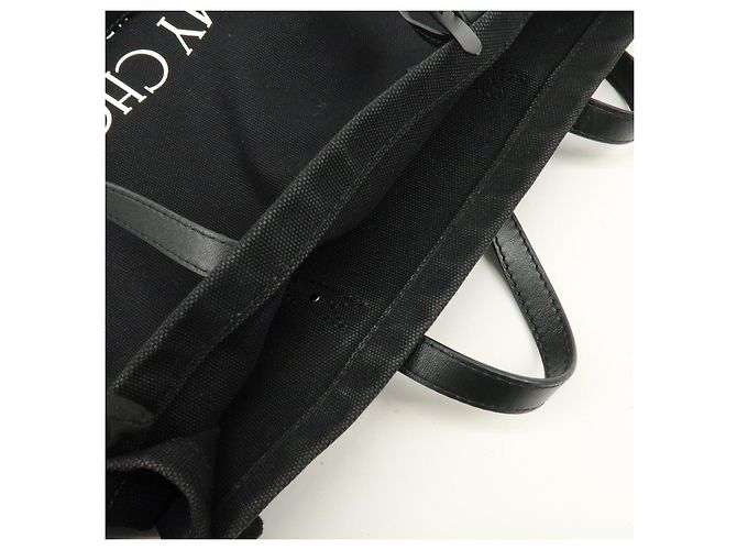 Borsa a tracolla e tote in pelle e tela logo JIMMY CHOO Nero - vista 22