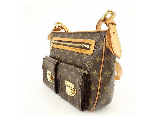 Borsa a tracolla Louis Vuitton Monogram Hudson GM Brown M40045 - vista 3