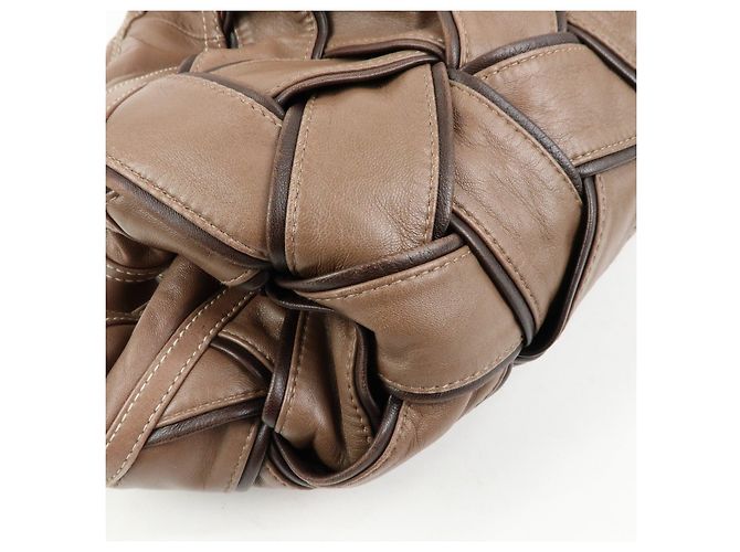 Borsa tote LOEWE Anagram in pelle nappa Aire marrone - vista 11