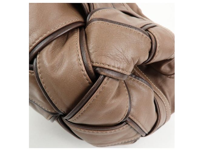 Borsa tote LOEWE Anagram in pelle nappa Aire marrone - vista 12