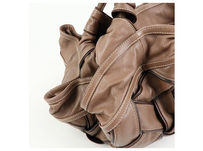 Borsa tote LOEWE Anagram in pelle nappa Aire marrone - vista 15