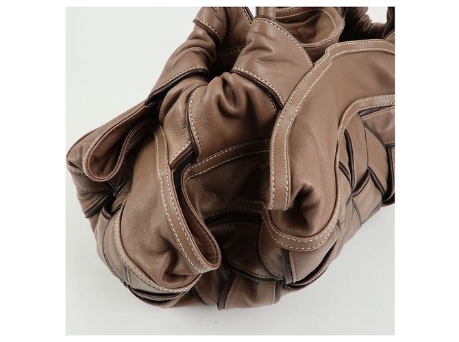 Borsa tote LOEWE Anagram in pelle nappa Aire marrone - vista 17
