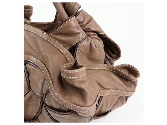Borsa tote LOEWE Anagram in pelle nappa Aire marrone - vista 18