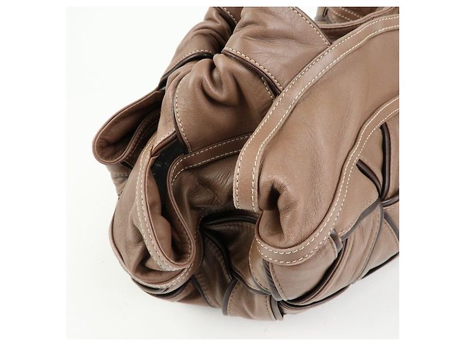 Borsa tote LOEWE Anagram in pelle nappa Aire marrone - vista 19
