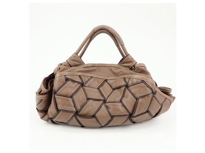 Borsa tote LOEWE Anagram in pelle nappa Aire marrone - vista 2