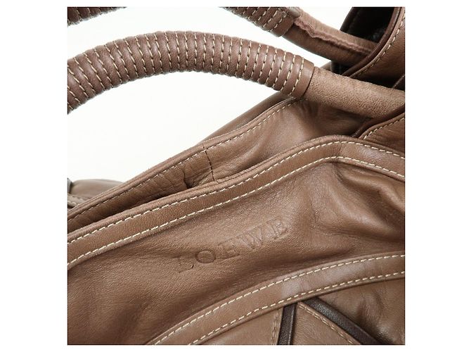 Borsa tote LOEWE Anagram in pelle nappa Aire marrone - vista 20