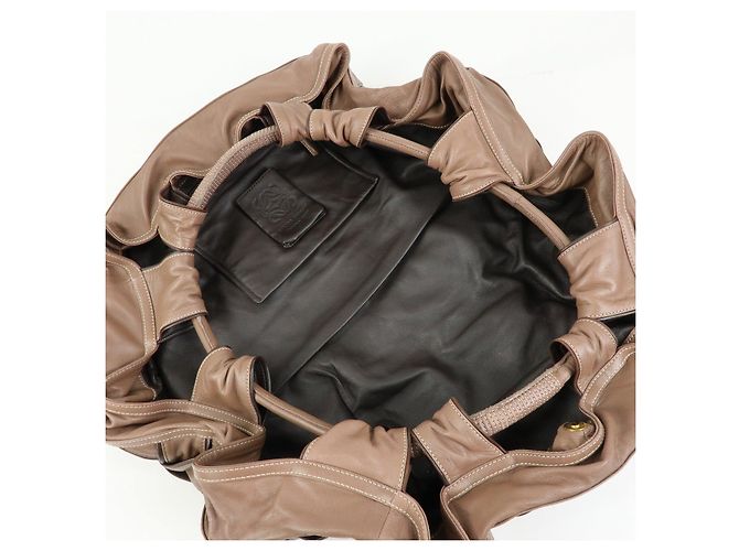 Borsa tote LOEWE Anagram in pelle nappa Aire marrone - vista 22