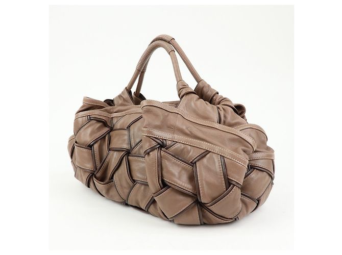Borsa tote LOEWE Anagram in pelle nappa Aire marrone - vista 3