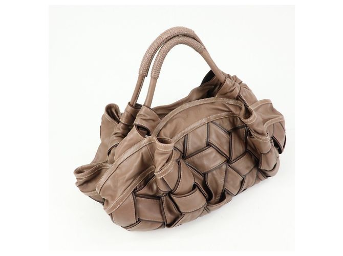 Borsa tote LOEWE Anagram in pelle nappa Aire marrone - vista 4