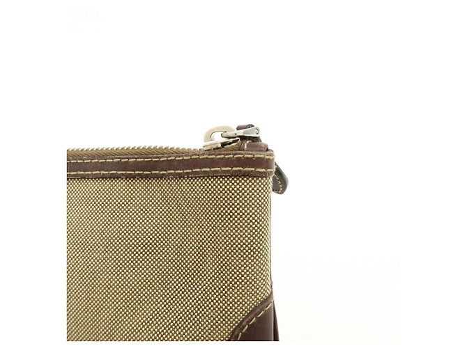 Necessaire in pelle jacquard con logo PRADA Beige Brown - vista 13