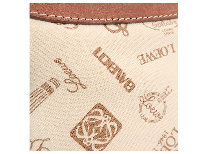 Borsa a tracolla e borsa a mano LOEWE in tela, pelle e camoscio Beige Red - vista 18