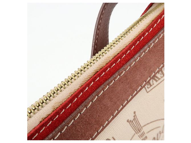 Borsa a tracolla e borsa a mano LOEWE in tela, pelle e camoscio Beige Red - vista 19