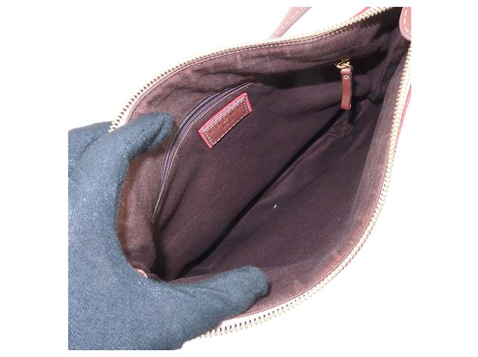 Borsa a tracolla e borsa a mano LOEWE in tela, pelle e camoscio Beige Red - vista 20