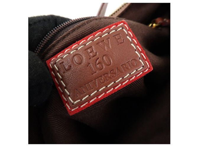 Borsa a tracolla e borsa a mano LOEWE in tela, pelle e camoscio Beige Red - vista 24