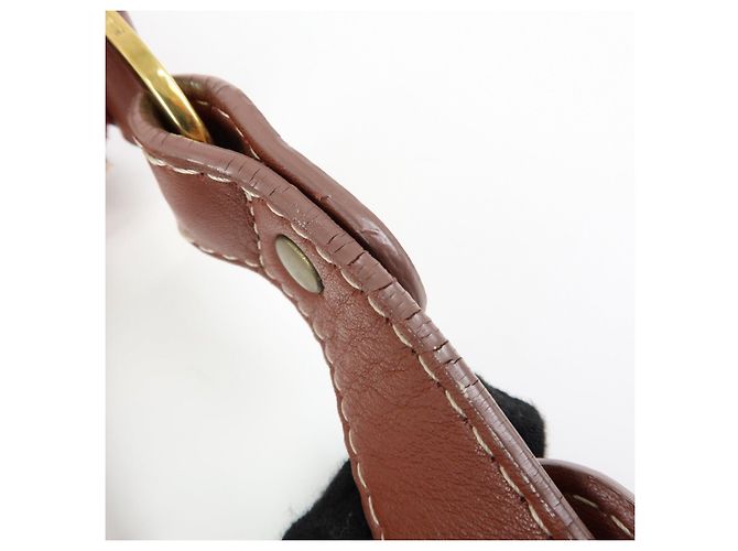 Borsa a tracolla e borsa a mano LOEWE in tela, pelle e camoscio Beige Red - vista 9